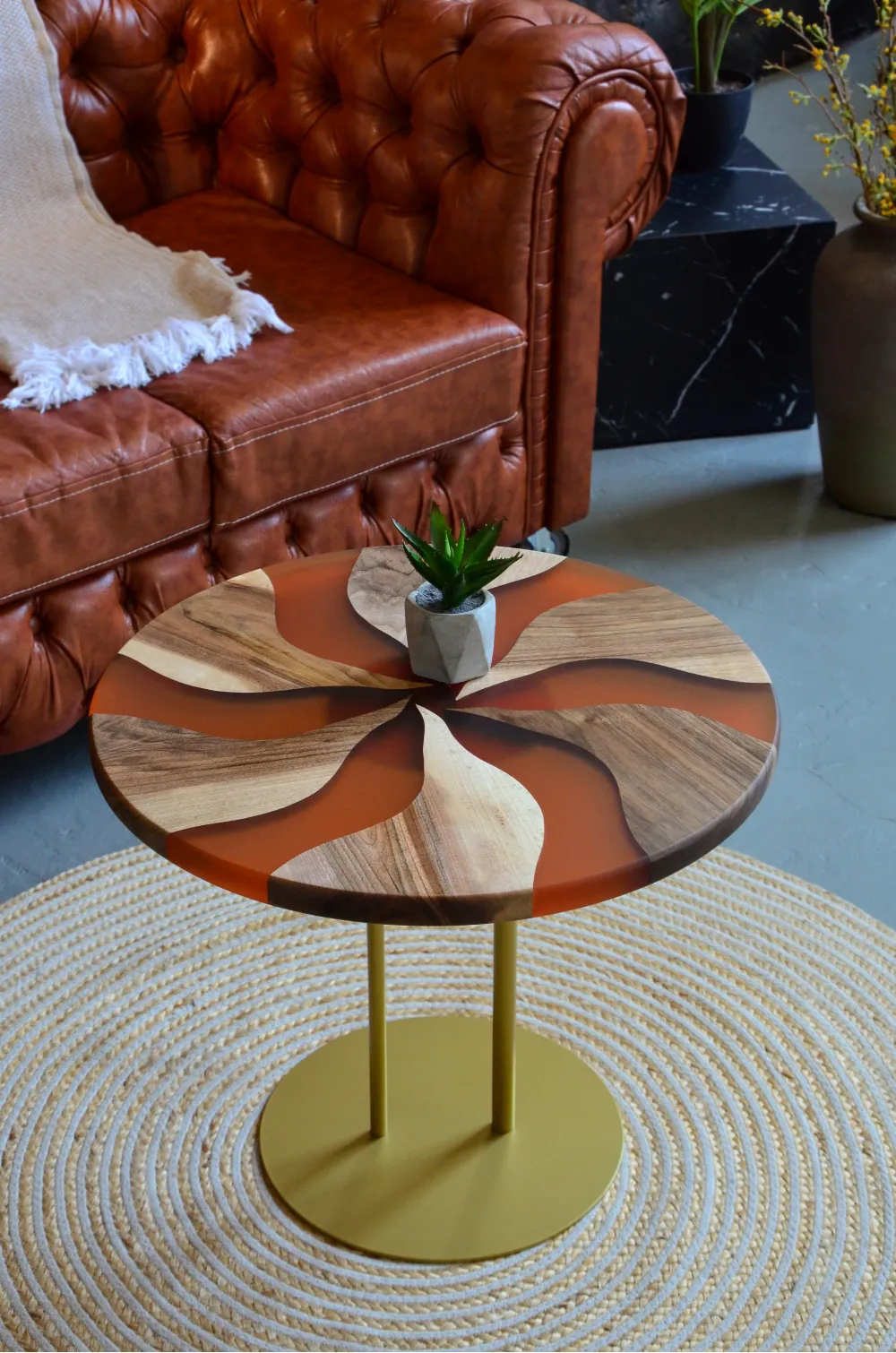 Журнальний стіл "Коло, теракотовий №1"
