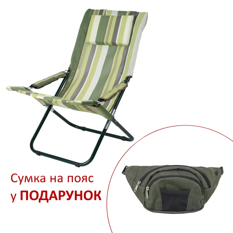 Шезлонг Горизонт d25 мм (Текстилен, Зелена смуга)